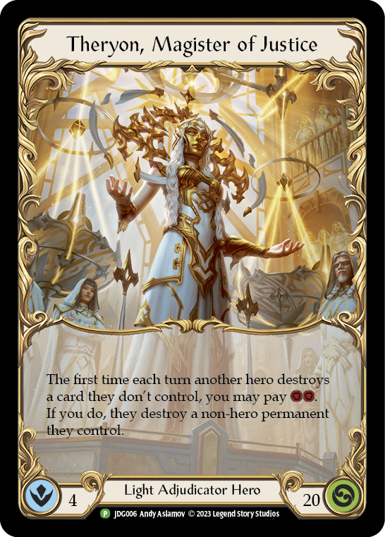 Theryon, Magister of Justice [JDG006] (Promo)  Cold Foil | Tables and Towers