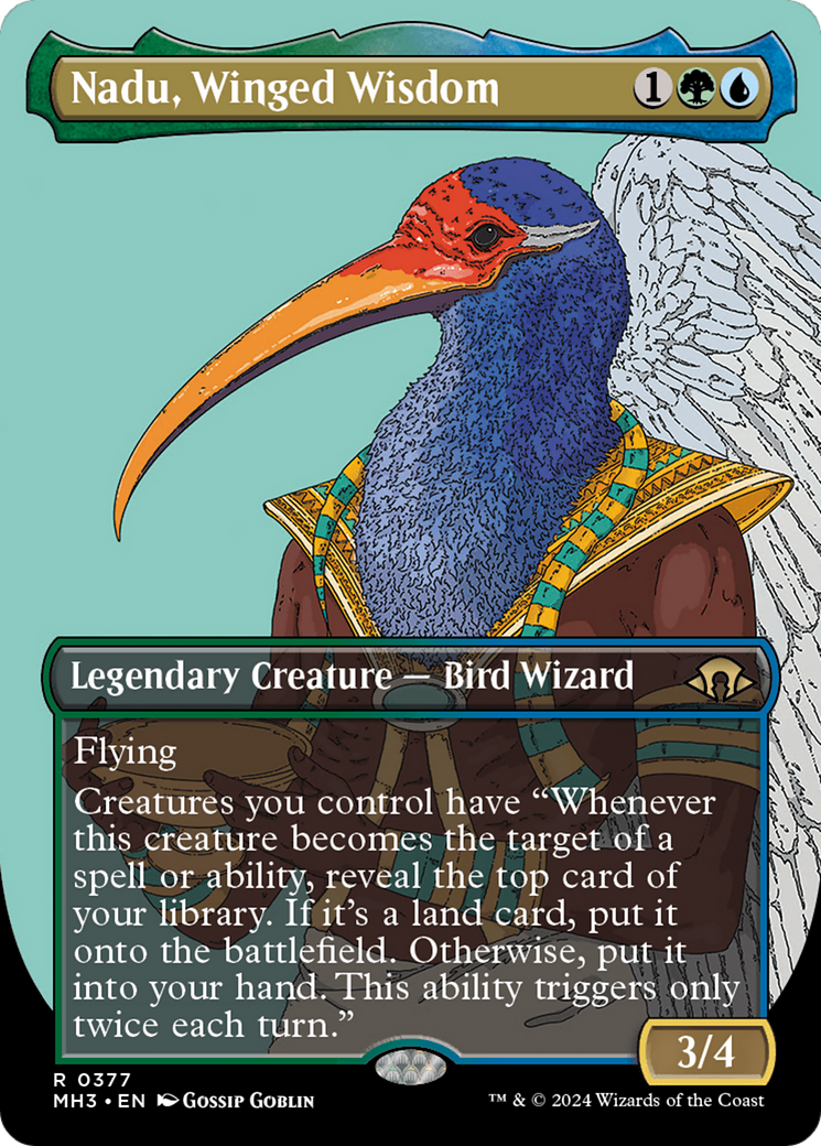 Nadu, Winged Wisdom (Borderless) [Modern Horizons 3] | Tables and Towers