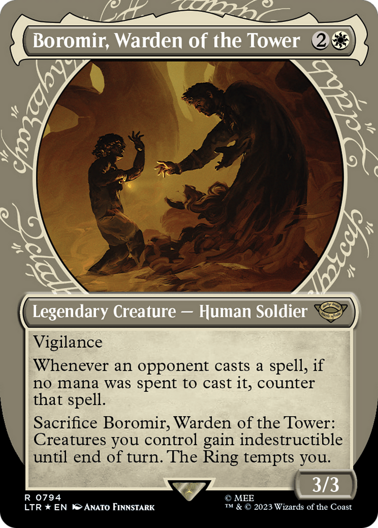 Boromir, Warden of the Tower (Showcase) (Surge Foil) [The Lord of the Rings: Tales of Middle-Earth] | Tables and Towers