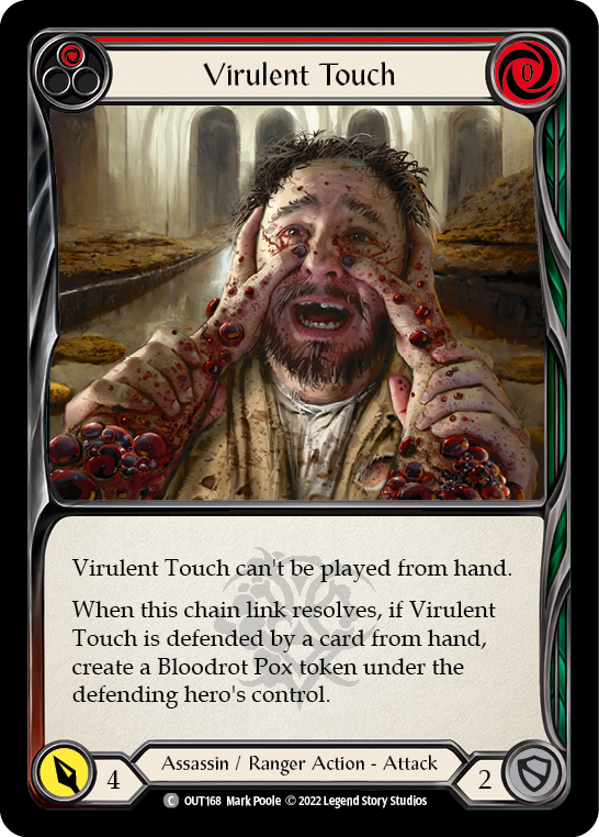 Virulent Touch (Red) [OUT168] (Outsiders)  Rainbow Foil | Tables and Towers