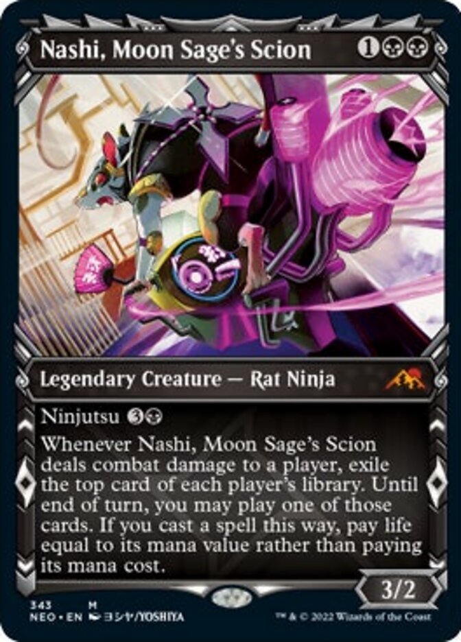 Nashi, Moon Sage's Scion (Showcase Ninja) [Kamigawa: Neon Dynasty] | Tables and Towers