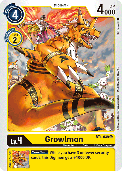 Growlmon [BT4-039] [Great Legend] | Tables and Towers