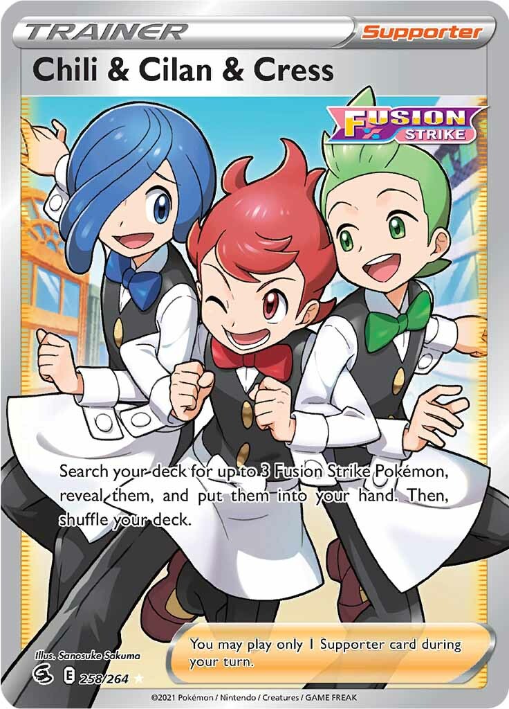 Chili & Cilan & Cress (258/264) [Sword & Shield: Fusion Strike] | Tables and Towers