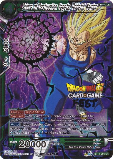 Prince of Destruction Vegeta, Prideful Warrior (Card Game Fest 2022) (BT11-066) [Tournament Promotion Cards] | Tables and Towers