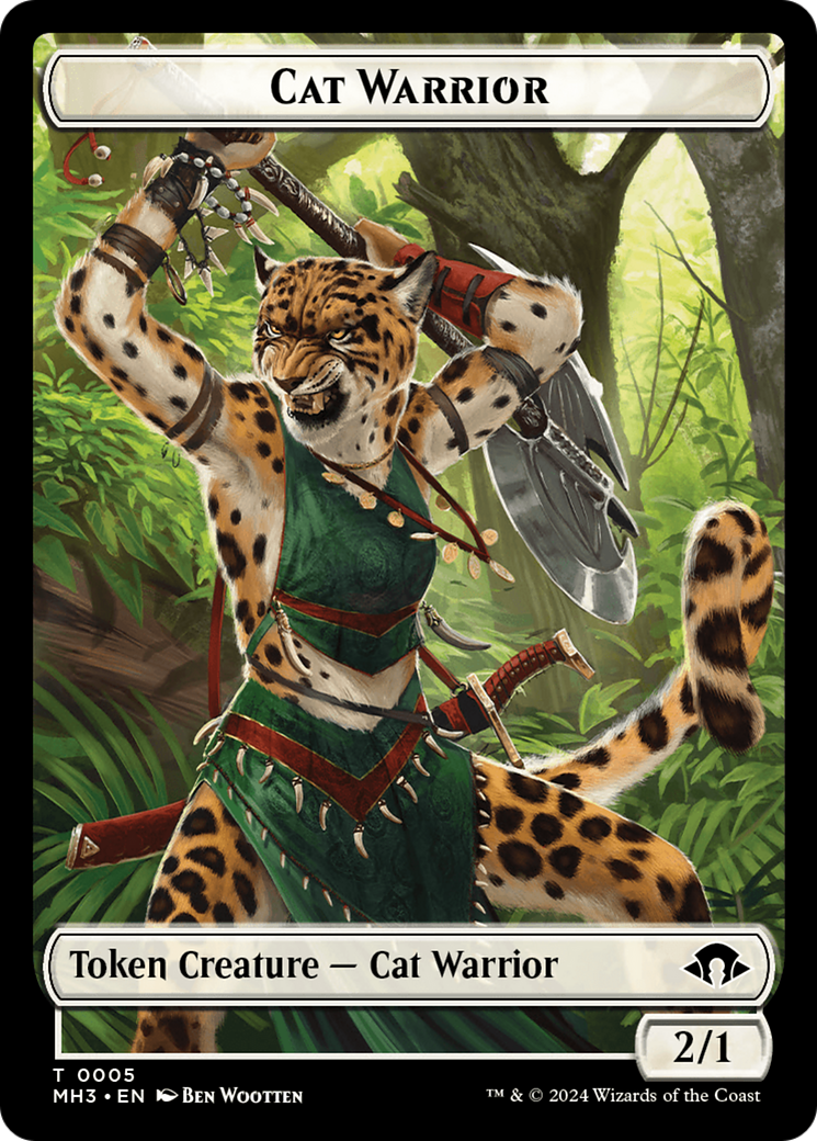 Cat Warrior Token [Modern Horizons 3 Tokens] | Tables and Towers