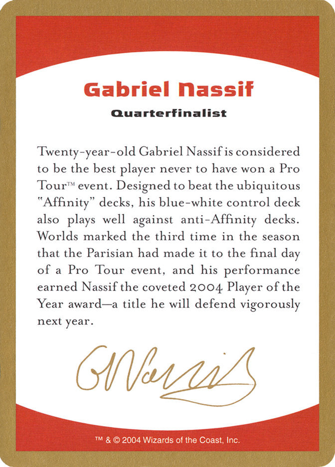 Gabriel Nassif Bio [World Championship Decks 2004] | Tables and Towers