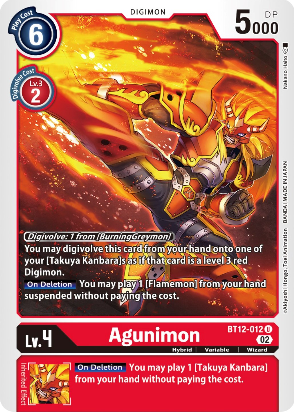 Agunimon [BT12-012] [Across Time] | Tables and Towers