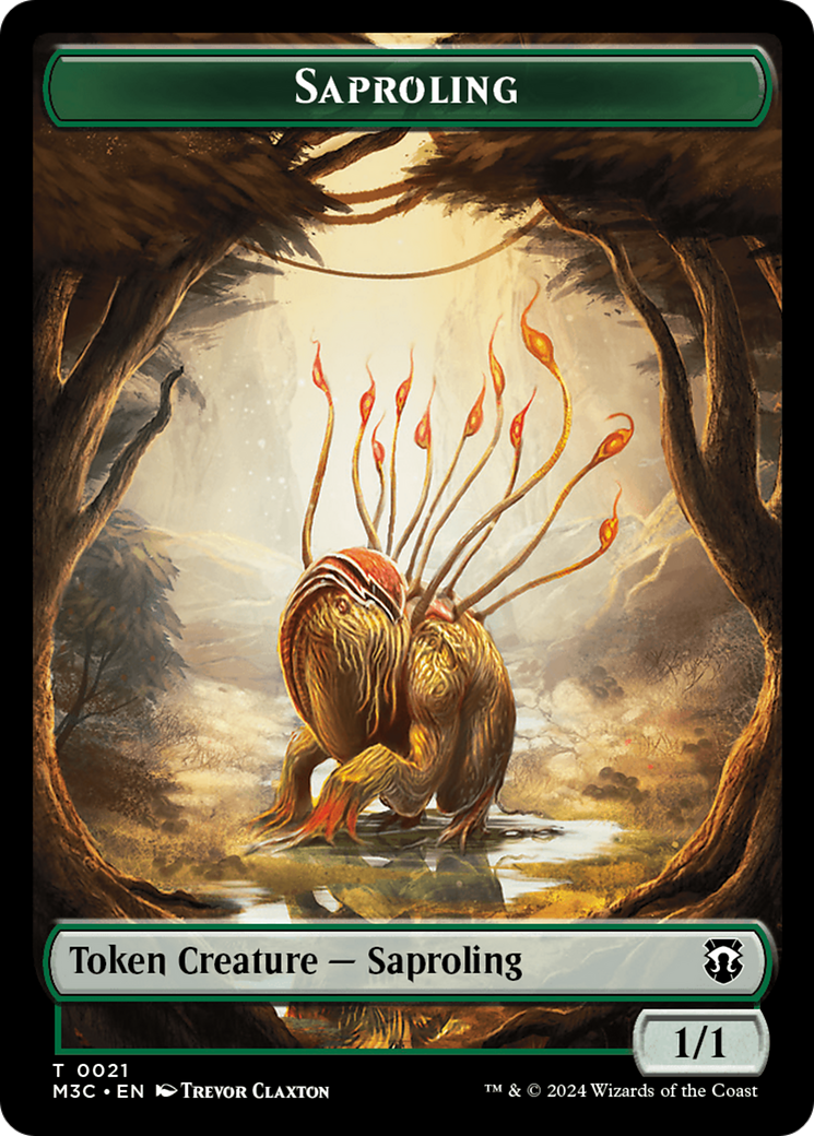 Tarmogoyf // Saproling Double-Sided Token [Modern Horizons 3 Commander Tokens] | Tables and Towers