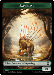 Tarmogoyf // Saproling Double-Sided Token [Modern Horizons 3 Commander Tokens] | Tables and Towers