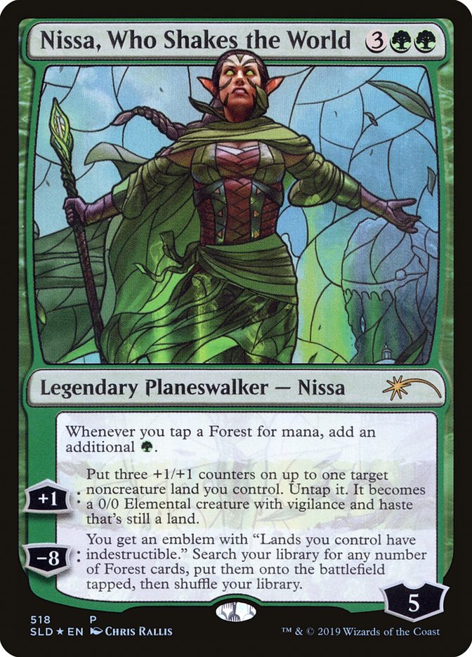 Nissa, Who Shakes the World (Stained Glass) [Secret Lair Drop Promos] | Tables and Towers