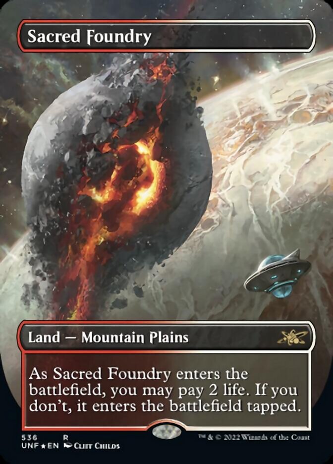 Sacred Foundry (Borderless) (Galaxy Foil) [Unfinity] | Tables and Towers