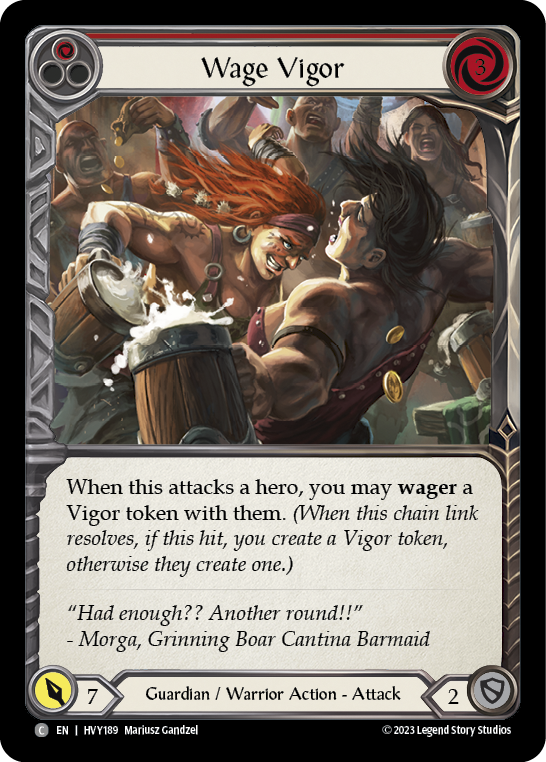 Wage Vigor (Red) [HVY189] (Heavy Hitters)  Rainbow Foil | Tables and Towers