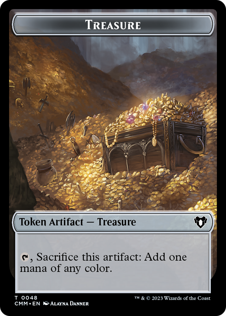 Treasure // Cat (0005) Double-Sided Token [Commander Masters Tokens] | Tables and Towers