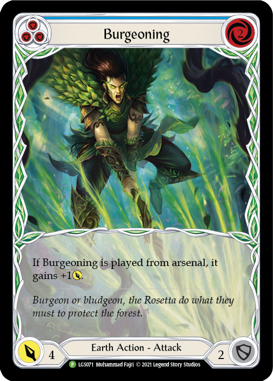 Burgeoning (Blue) [LGS071] (Promo)  Rainbow Foil | Tables and Towers