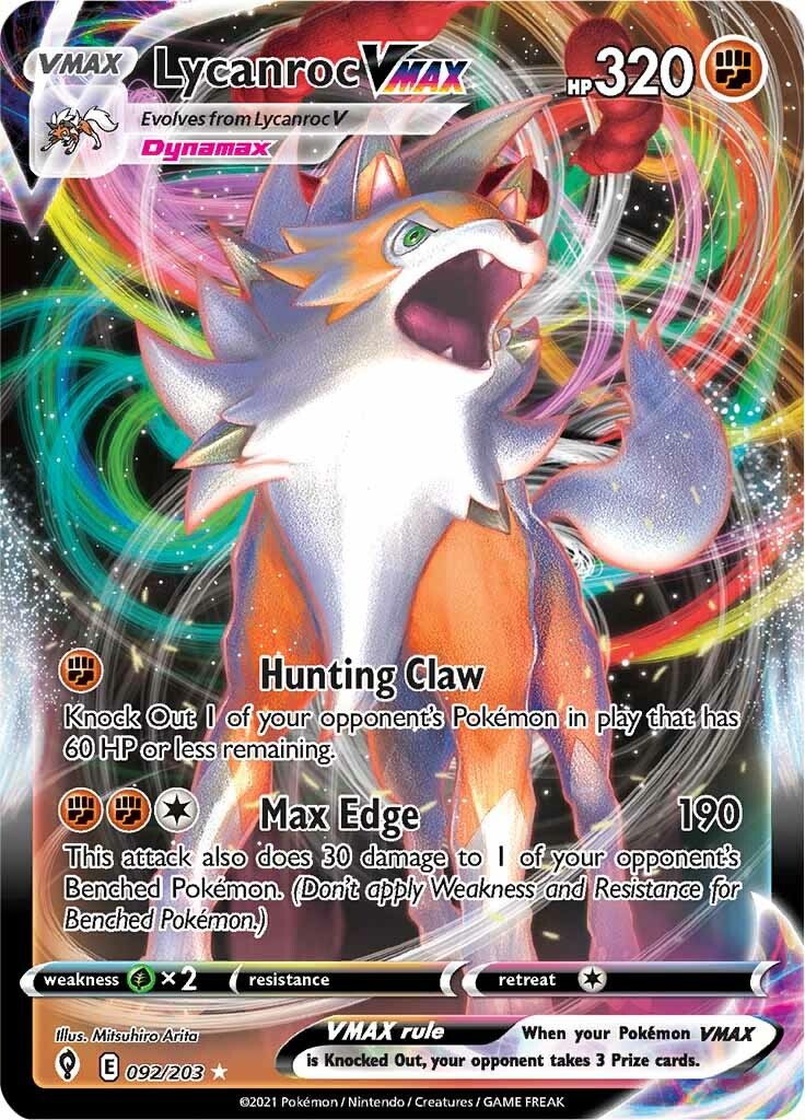 Lycanroc VMAX (092/203) [Sword & Shield: Evolving Skies] | Tables and Towers