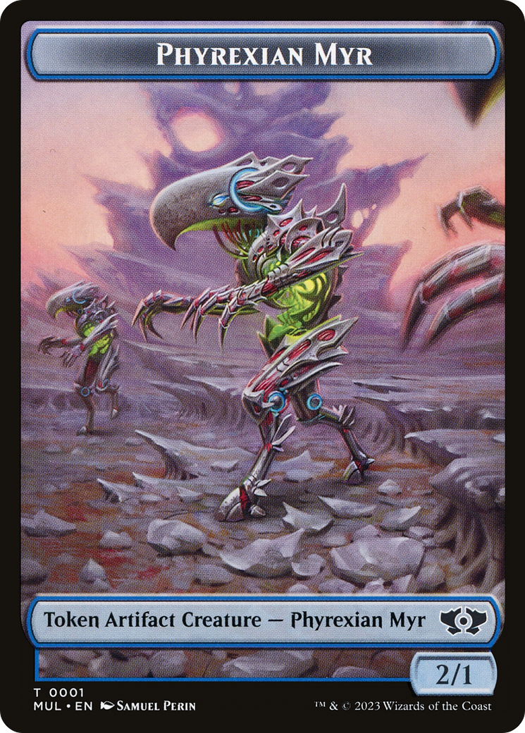 Phyrexian Myr // Spirit (14) Double-Sided Token [March of the Machine Tokens] | Tables and Towers