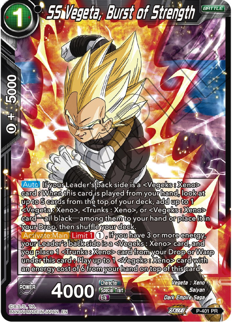 SS Vegeta, Burst of Strength (P-401) [Promotion Cards] | Tables and Towers