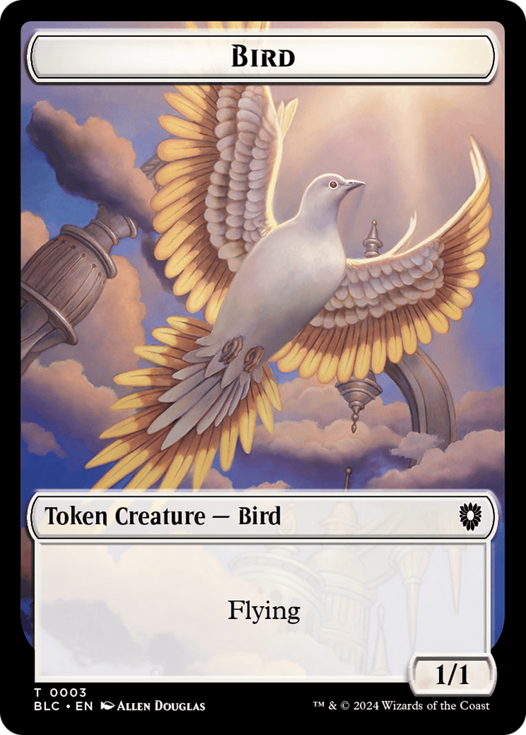 Storm Crow // Bird (003) Double-Sided Token [Bloomburrow Commander Tokens] | Tables and Towers