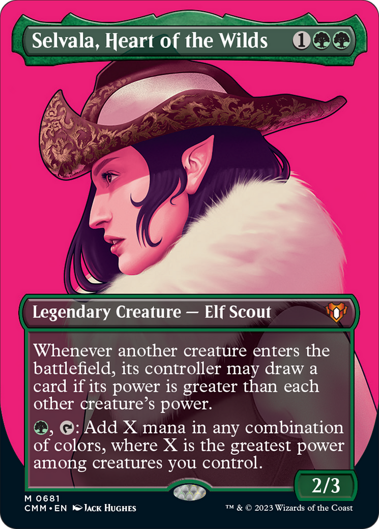 Selvala, Heart of the Wilds (Borderless Profile) [Commander Masters] | Tables and Towers