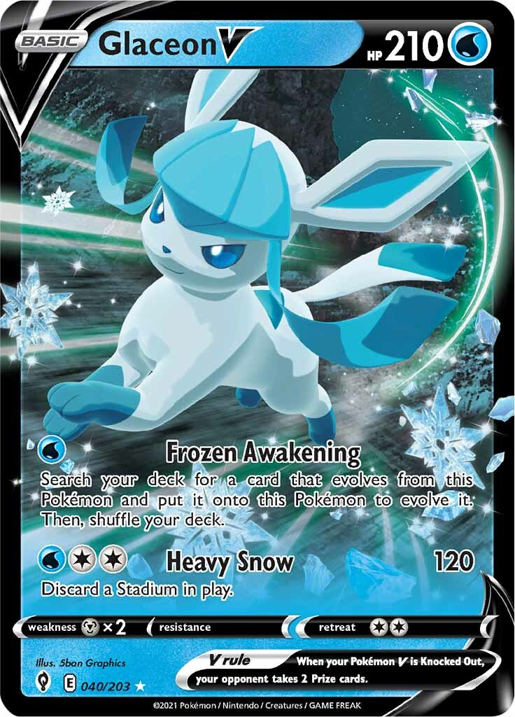 Glaceon V (040/203) [Sword & Shield: Evolving Skies] | Tables and Towers