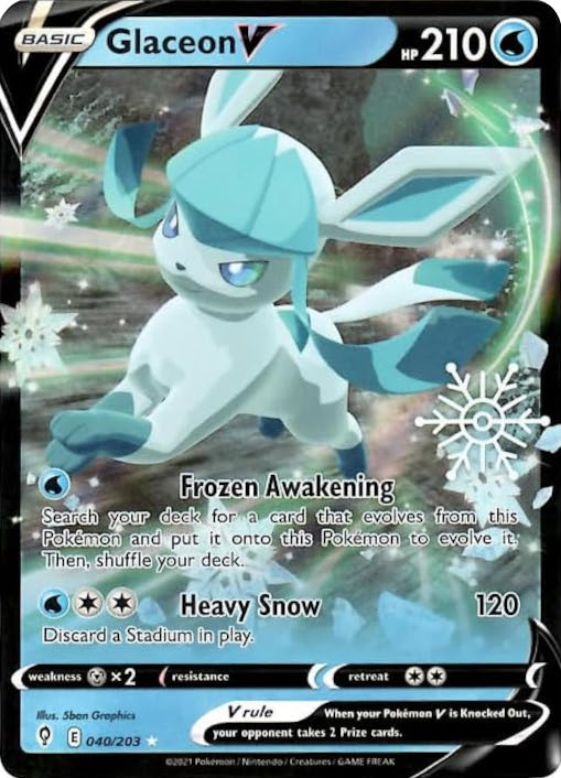 Glaceon V (040/203) (Holiday Calendar) [Sword & Shield: Evolving Skies] | Tables and Towers