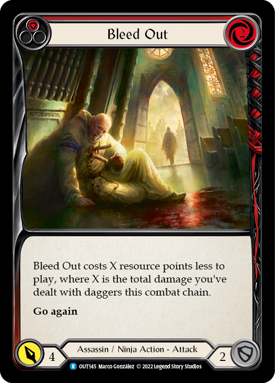 Bleed Out (Red) [OUT145] (Outsiders)  Rainbow Foil | Tables and Towers