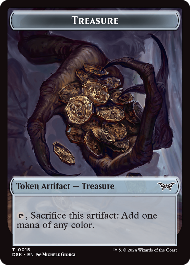 Treasure // Manifest Double-Sided Token [Duskmourn: House of Horror Tokens] | Tables and Towers