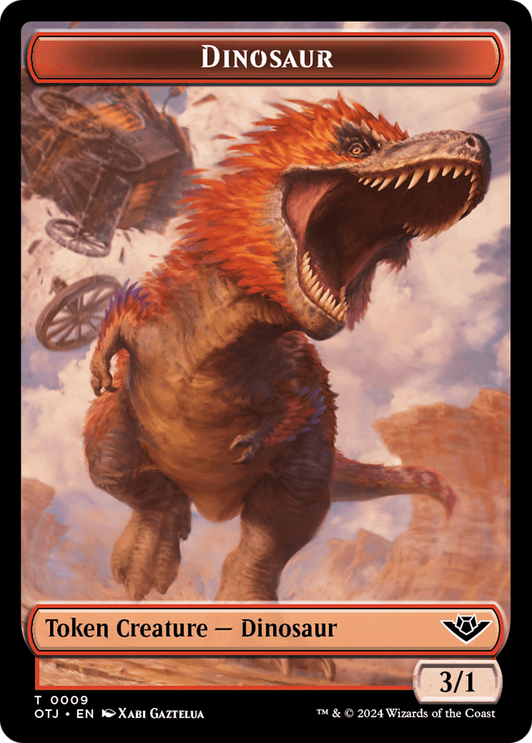 Treasure // Dinosaur Double-Sided Token [Outlaws of Thunder Junction Tokens] | Tables and Towers