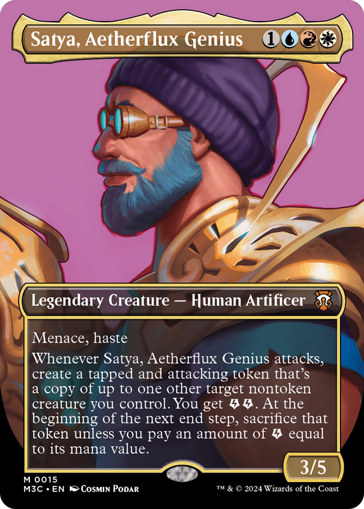 Satya, Aetherflux Genius (Borderless) [Modern Horizons 3 Commander] | Tables and Towers