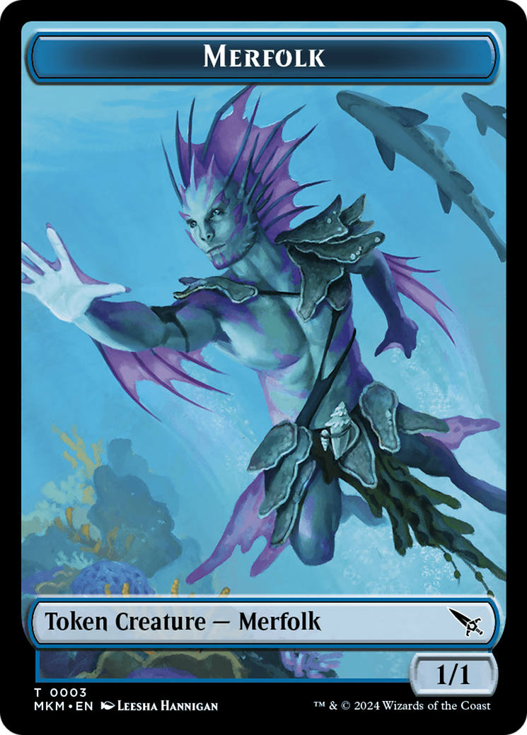 Detective // Merfolk Double-Sided Token [Murders at Karlov Manor Tokens] | Tables and Towers