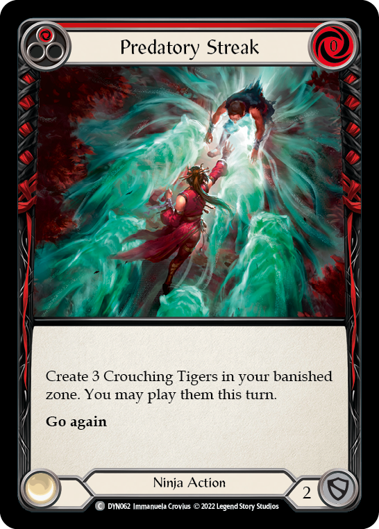 Predatory Streak (Red) [DYN062] (Dynasty)  Rainbow Foil | Tables and Towers