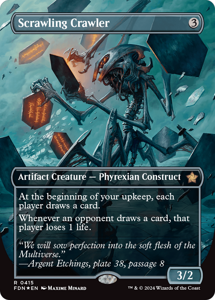 Scrawling Crawler (Borderless) (Mana Foil) [Foundations] | Tables and Towers