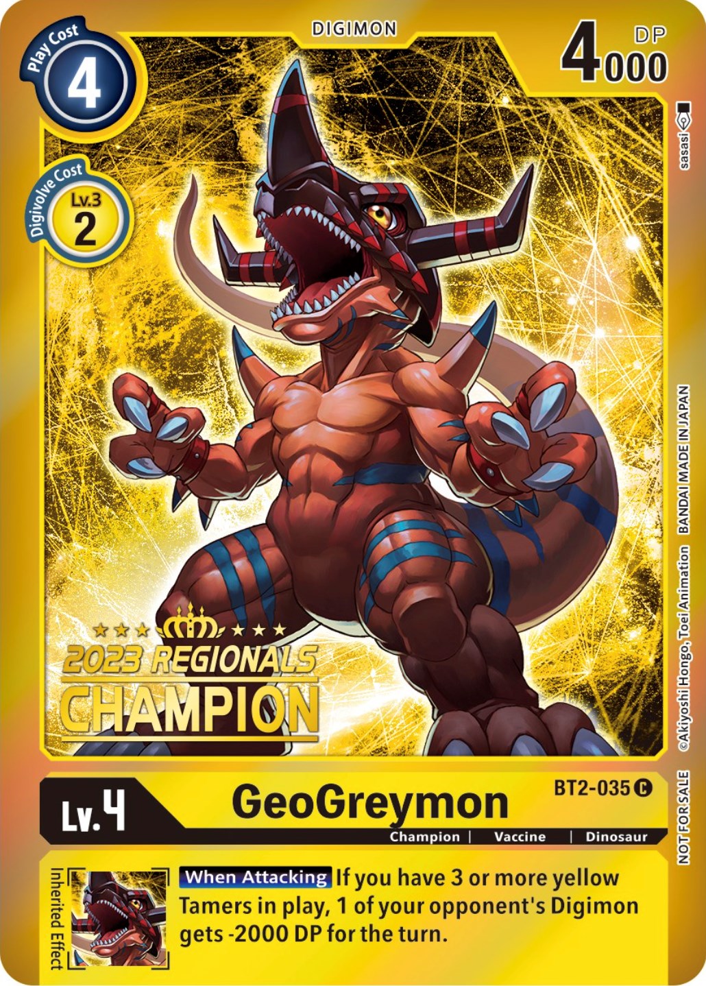 GeoGreymon [BT2-035] (2023 Regionals Champion) [Release Special Booster Promos] | Tables and Towers