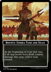 Bounty: Gorra Tash and Silas // Bounty Rules Double-Sided Token [Outlaws of Thunder Junction Commander Tokens] | Tables and Towers