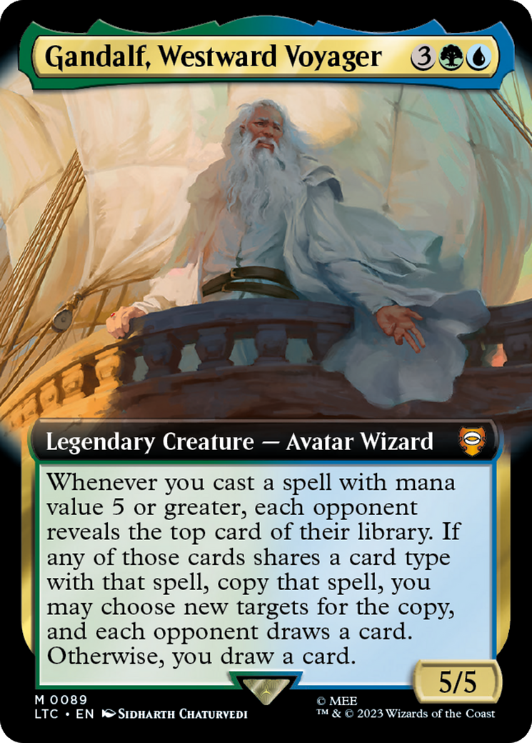 Gandalf, Westward Voyager (Extended Art) [The Lord of the Rings: Tales of Middle-Earth Commander] | Tables and Towers