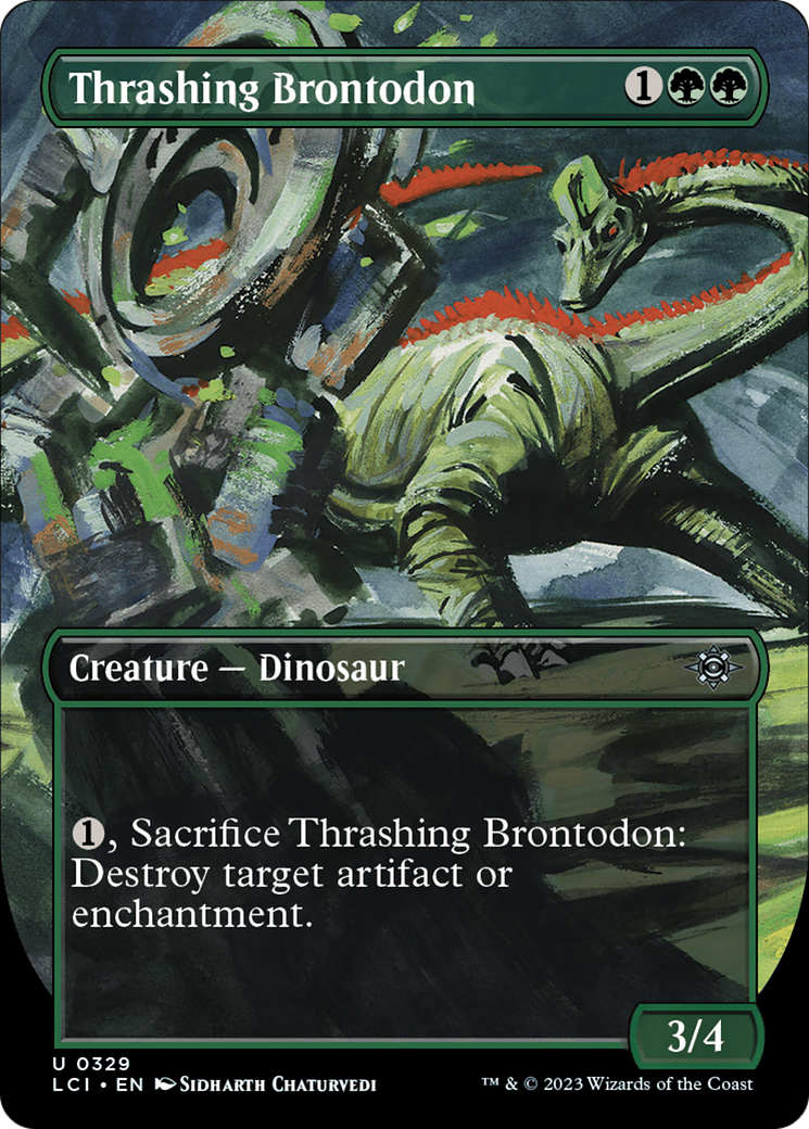 Thrashing Brontodon (Borderless) [The Lost Caverns of Ixalan] | Tables and Towers