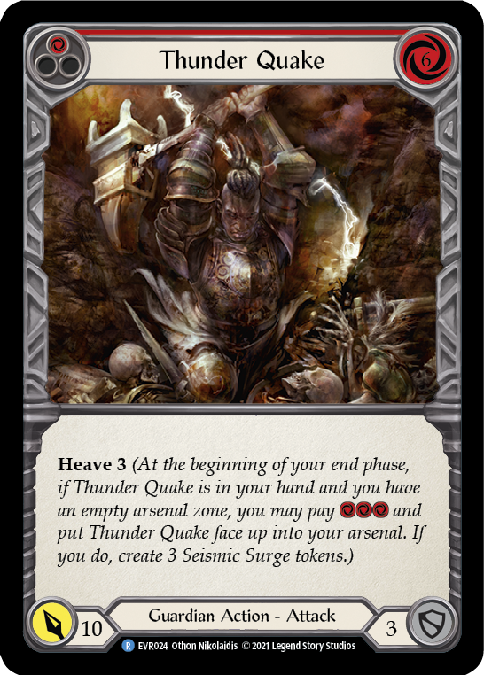 Thunder Quake (Red) [EVR024] (Everfest)  1st Edition Rainbow Foil | Tables and Towers