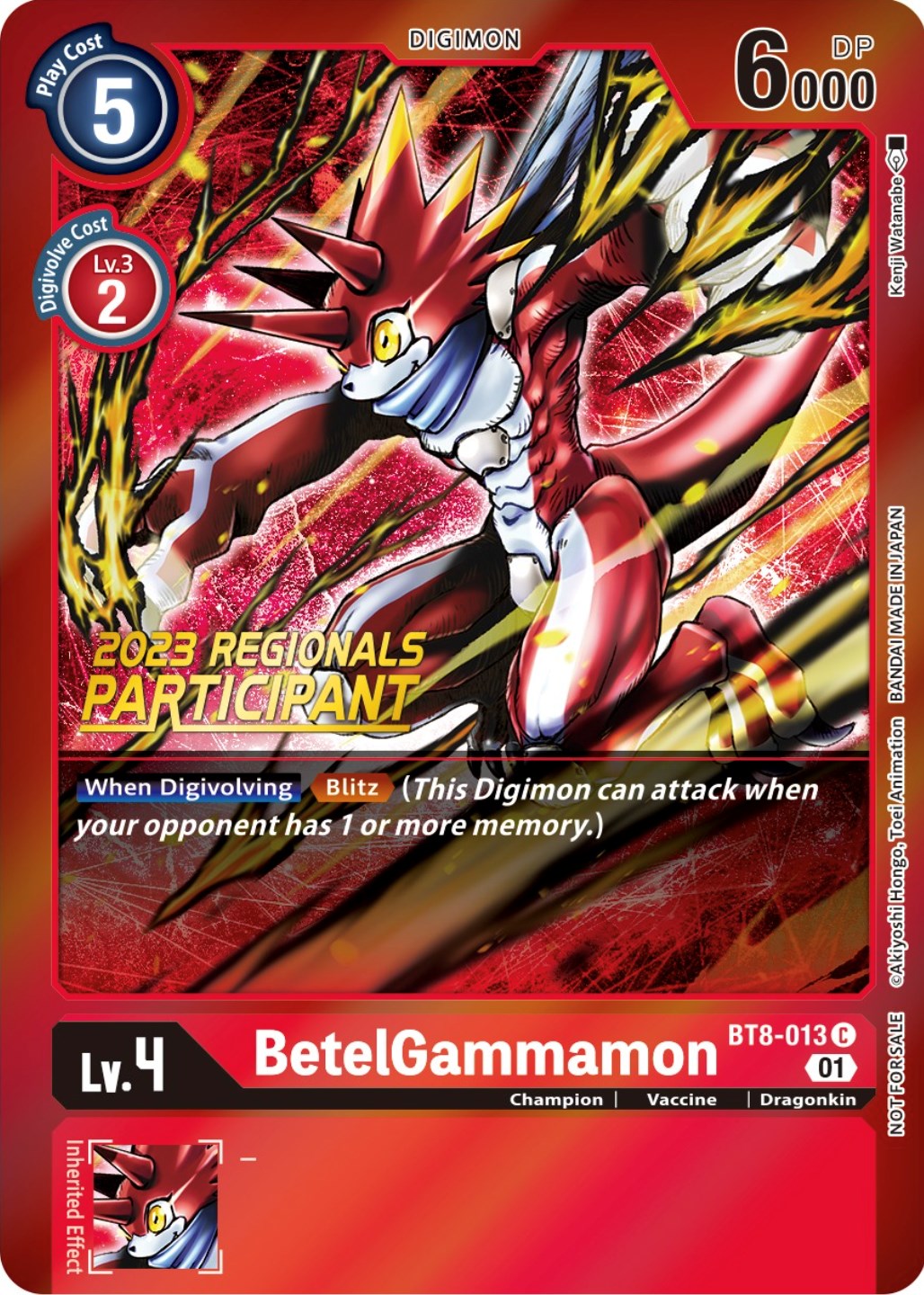 BetelGammamon [BT8-013] (2023 Regionals Participant) [New Awakening Promos] | Tables and Towers