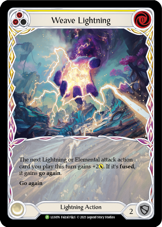 Weave Lightning (Yellow) [LGS076] (Promo)  Rainbow Foil | Tables and Towers