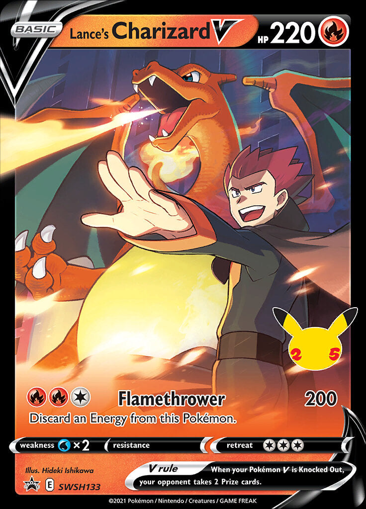 Lance's Charizard V (SWSH133) (Jumbo Card) [Sword & Shield: Black Star Promos] | Tables and Towers