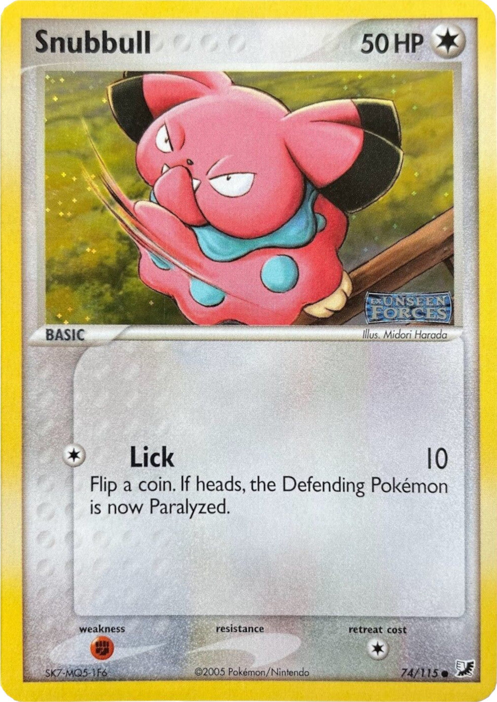 Snubbull (74/115) (Stamped) [EX: Unseen Forces] | Tables and Towers