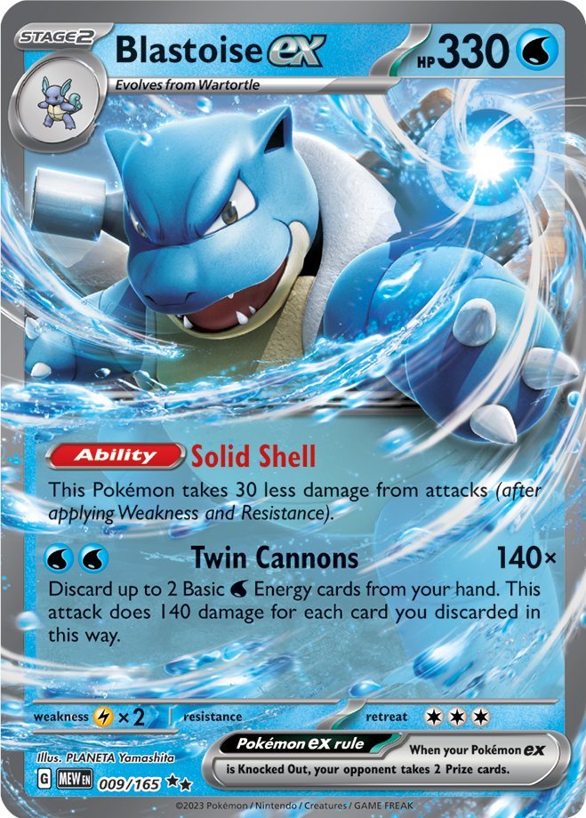 Blastoise ex (009/165) [Scarlet & Violet: 151] | Tables and Towers