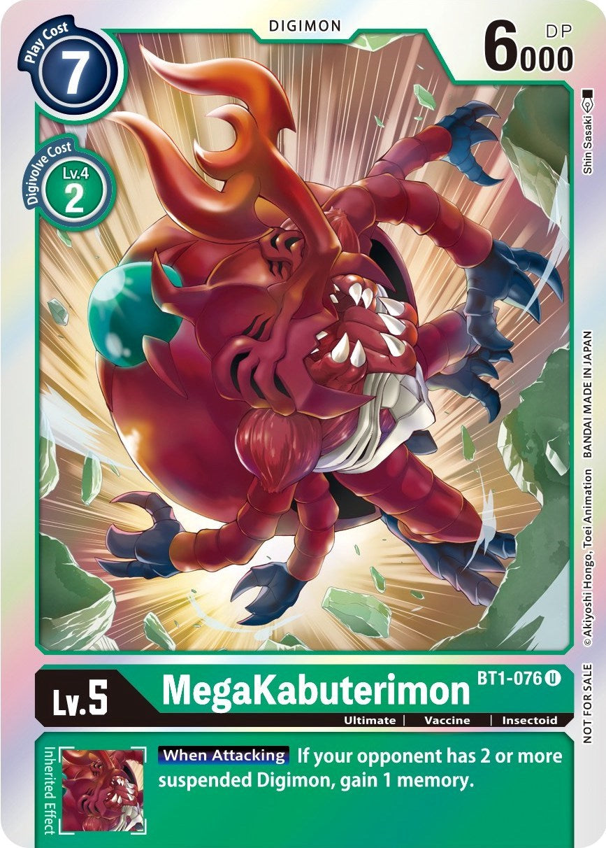 MegaKabuterimon [BT1-076] (Official Tournament Pack Vol. 6) [Release Special Booster Promos] | Tables and Towers