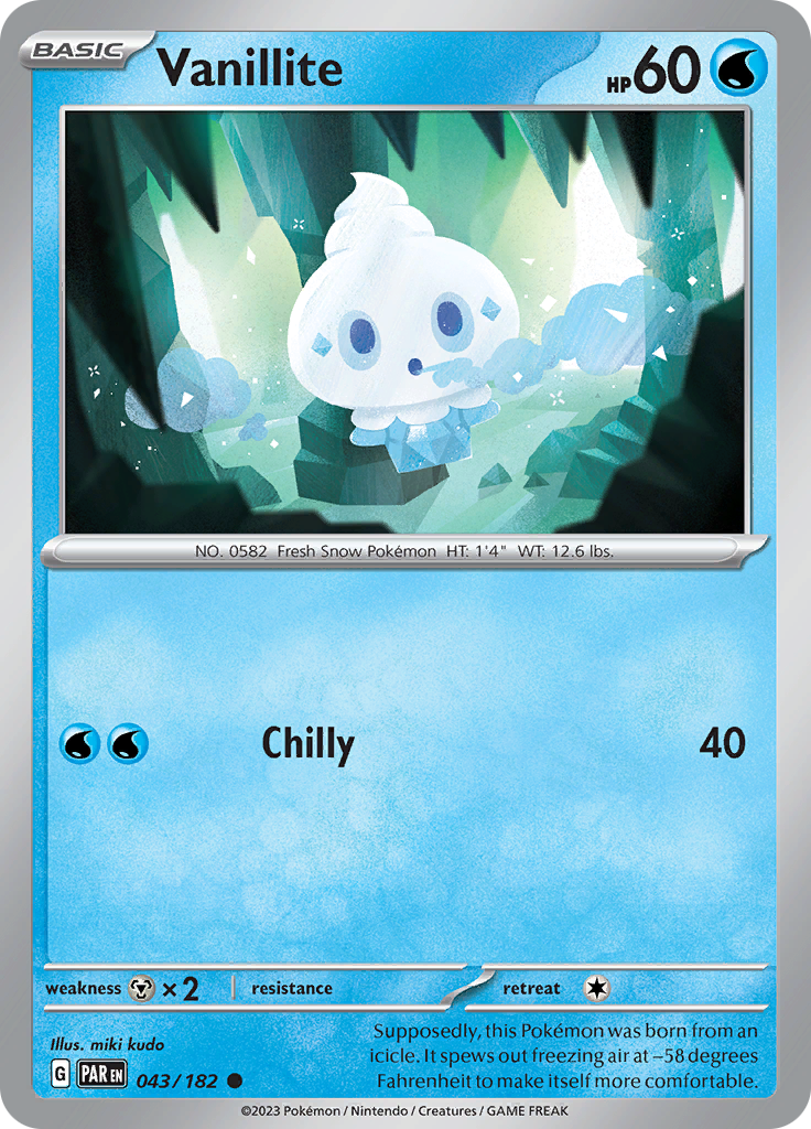 Vanillite (043/182) [Scarlet & Violet: Paradox Rift] | Tables and Towers