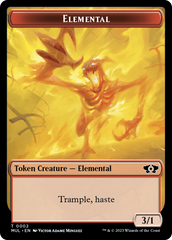 Elemental (2) // Teferi Akosa of Zhalfir Emblem Double-Sided Token [March of the Machine Tokens] | Tables and Towers