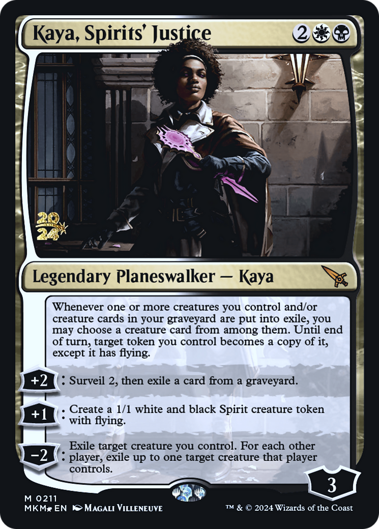 Kaya, Spirits' Justice [Murders at Karlov Manor Prerelease Promos] | Tables and Towers