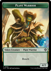 Plant Warrior // Plant Double-Sided Token [Outlaws of Thunder Junction Commander Tokens] | Tables and Towers