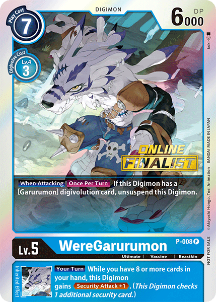 WereGarurumon [P-008] (Online Regional - Finalist) [Promotional Cards] | Tables and Towers