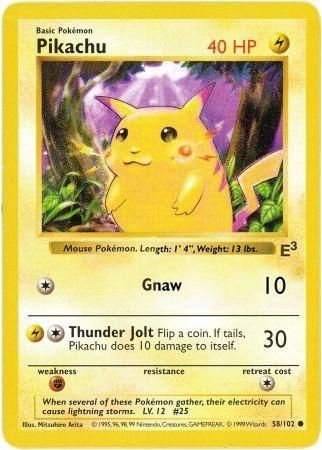 Pikachu (58/102) (E3 Stamped Promo with Red Cheeks) [Miscellaneous Cards] | Tables and Towers