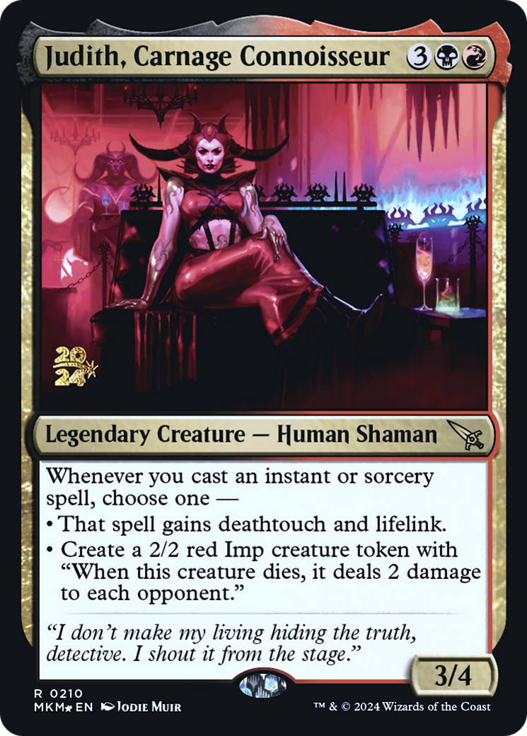 Judith, Carnage Connoisseur [Murders at Karlov Manor Prerelease Promos] | Tables and Towers